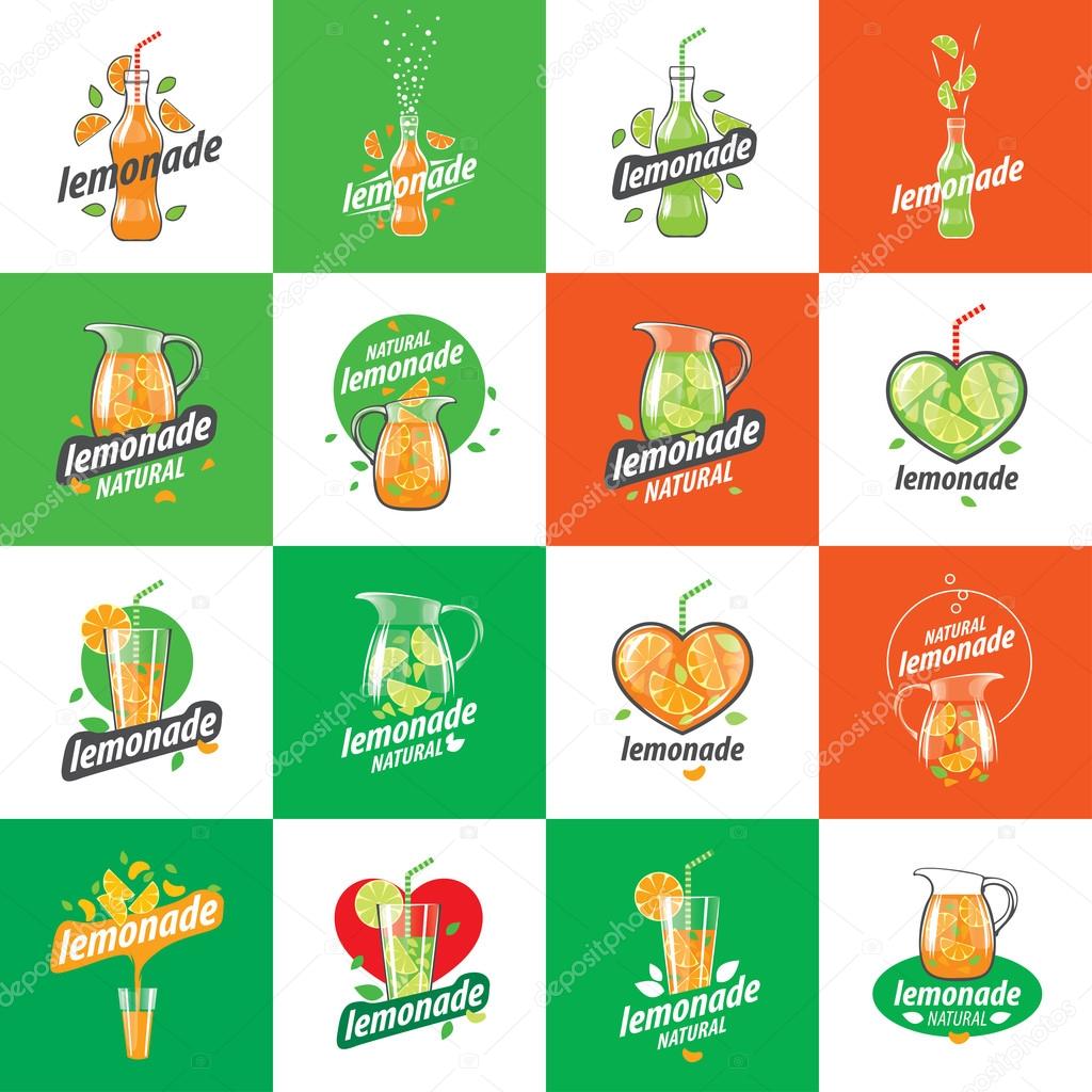 Vector icon for drinks and lemonades citrus