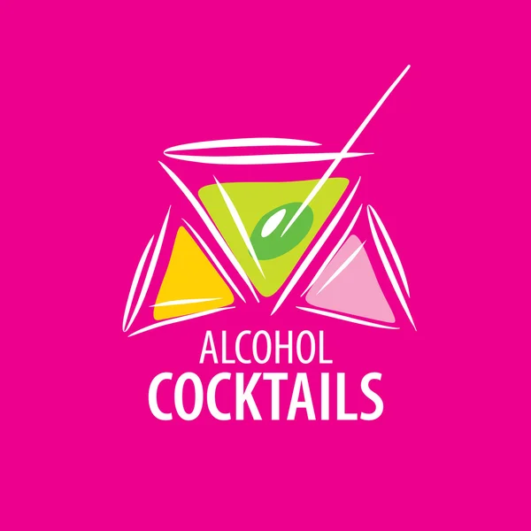 Alkoholische Cocktails Logo — Stockvektor