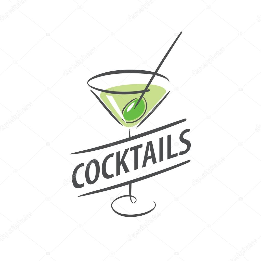 Vector icons of alcoholic drinks by the glass