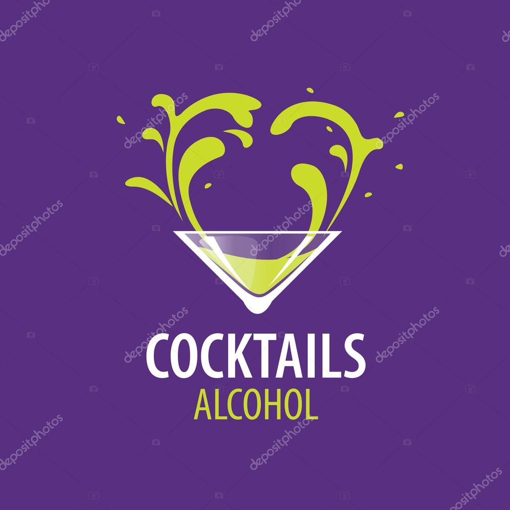 Vector icons of alcoholic drinks by the glass