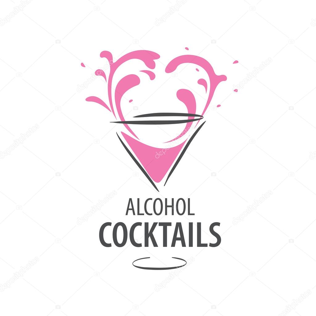 Vector icons of alcoholic drinks by the glass