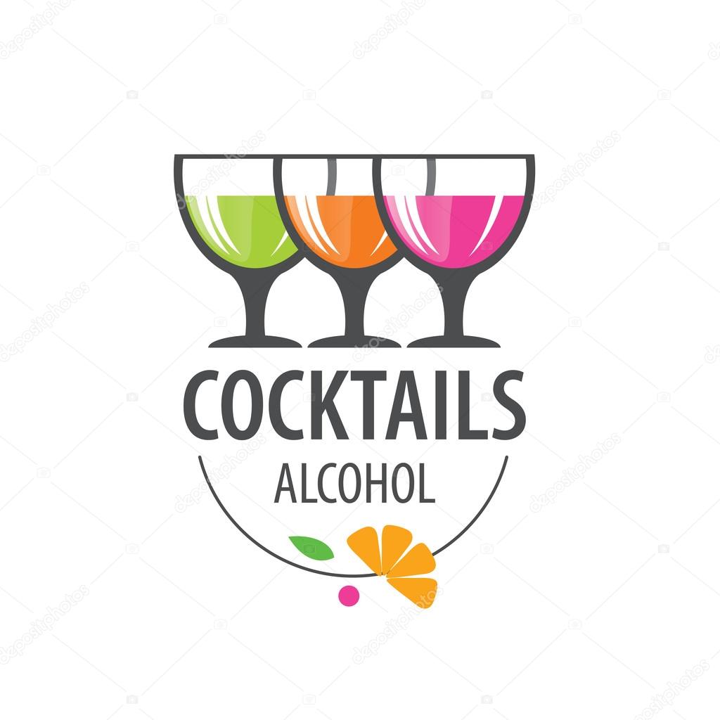 Vector icons of alcoholic drinks by the glass