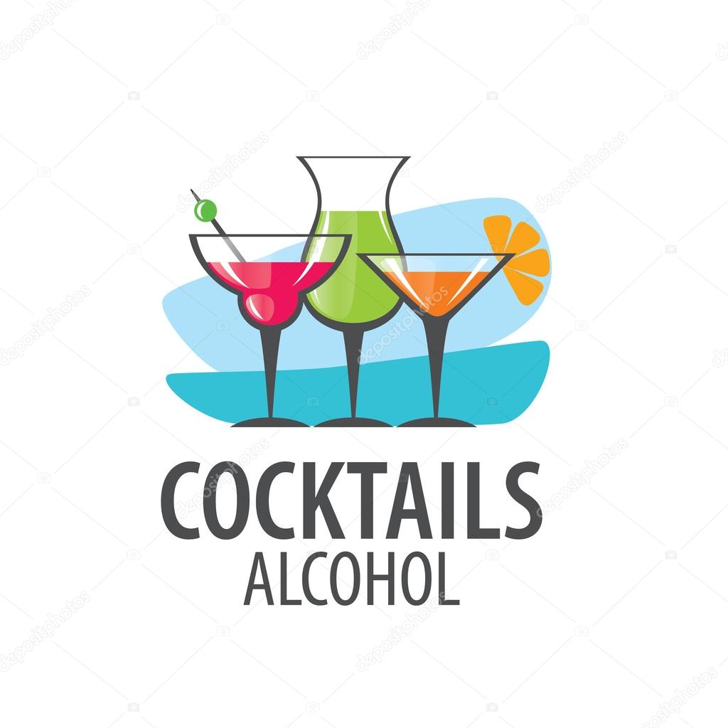 Vector icons of alcoholic drinks by the glass