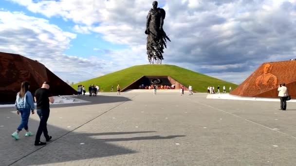 Rzev Rusko Srpna 2020 Rzevův Pomník Sovětskému Vojákovi Tverské Oblasti — Stock video