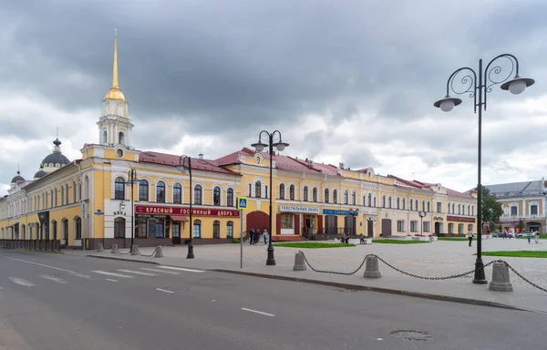 Rybinsk Rússia Agosto 2020 Vista Dos Edifícios Praça Vermelha Cidade — Fotografia de Stock