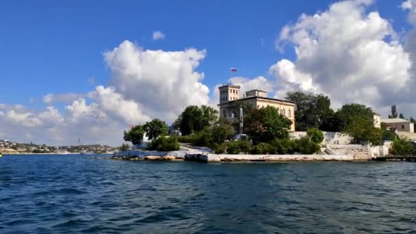 Sevastopol Krim Utsikt Från Vattnet Till Sevastopols Marinsjukhus Grundades 1783 — Stockvideo