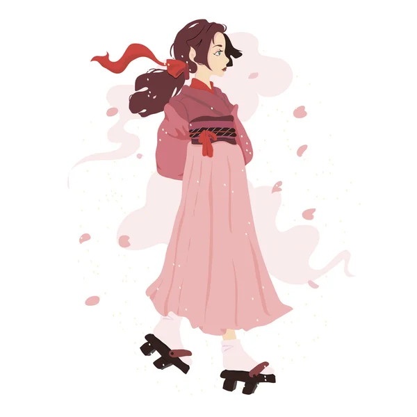 Illustration av en japansk geisha — Stock vektor