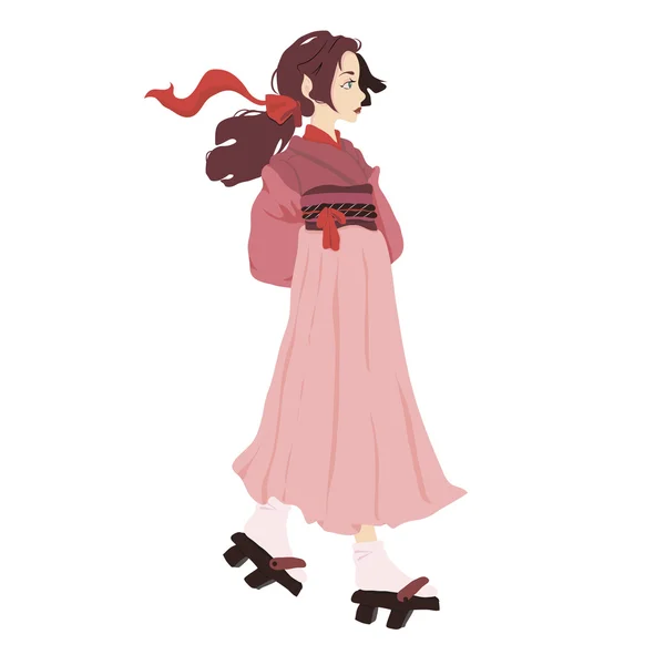 Illustration av en japansk geisha — Stock vektor