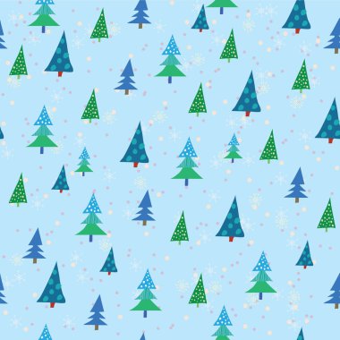 Noel ağaçları ile desen