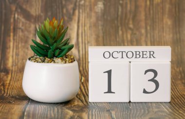 13 Ekim 'den itibaren serin mevsim için saksı ve takvim. Sonbahar zamanı.