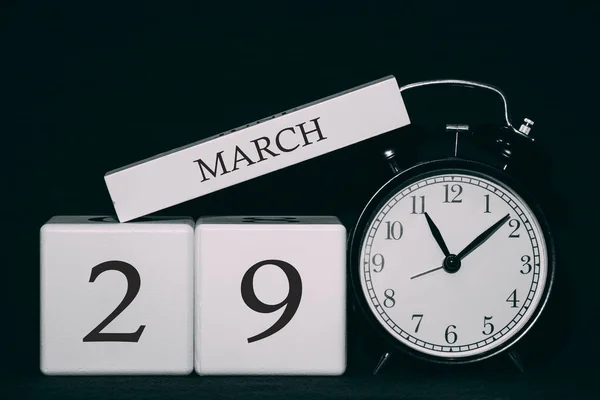Ważna Data Wydarzenie Czarno Białym Kalendarzu Data Miesiąc Kostki Dzień — Zdjęcie stockowe