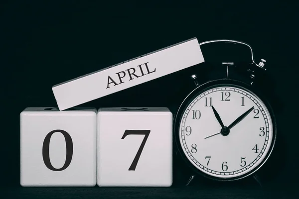 Wichtiges Datum Und Ereignis Auf Einem Schwarz Weißen Kalender Würfel — Stockfoto