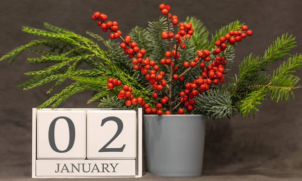 Memoria Fecha Importante Enero Calendario Escritorio Temporada Invierno — Foto de Stock