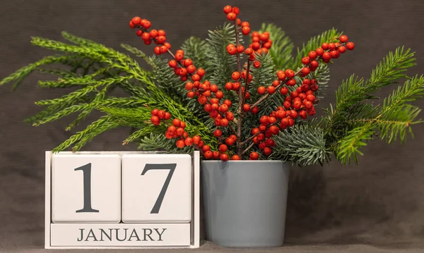 Pamięć Ważna Data Stycznia Kalendarz Biurkowy Sezon Zimowy — Zdjęcie stockowe