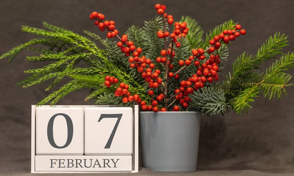 Memoria Fecha Importante Febrero Calendario Escritorio Temporada Invierno — Foto de Stock