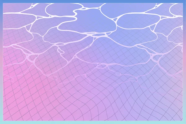 Ästhetisches Schwimmbad Und Reflektierende Wellen Auf Der Wasseroberfläche Pastellfarbenes Regenbogenrosa Vektorgrafiken