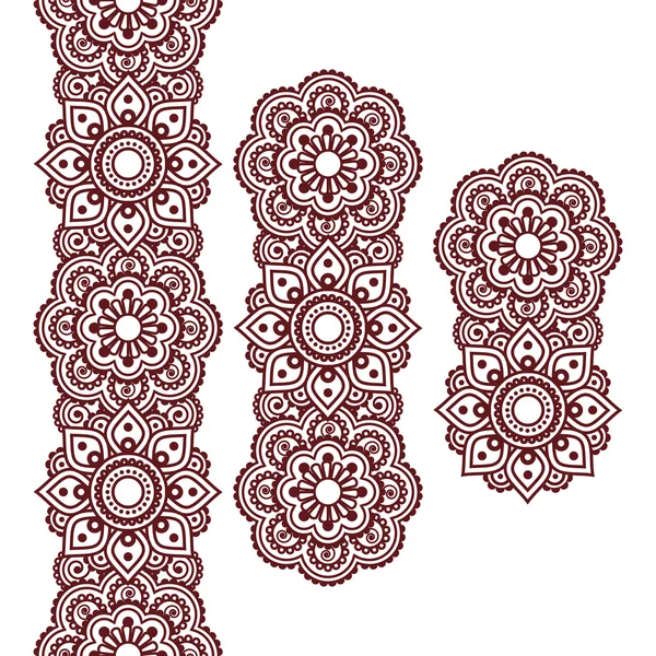 Mehndi indiai barna tetoválás minták — Stock Vector