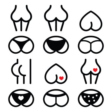 İnsan vücut parçası - serseri, kalça Icons set
