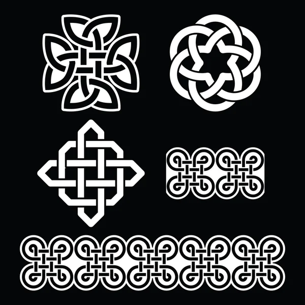 Celtic Irish patterns and knots — Stock Vector