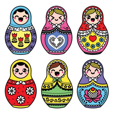 Kawaii şirin Rus Matruşka oyuncağı - Matryoshka