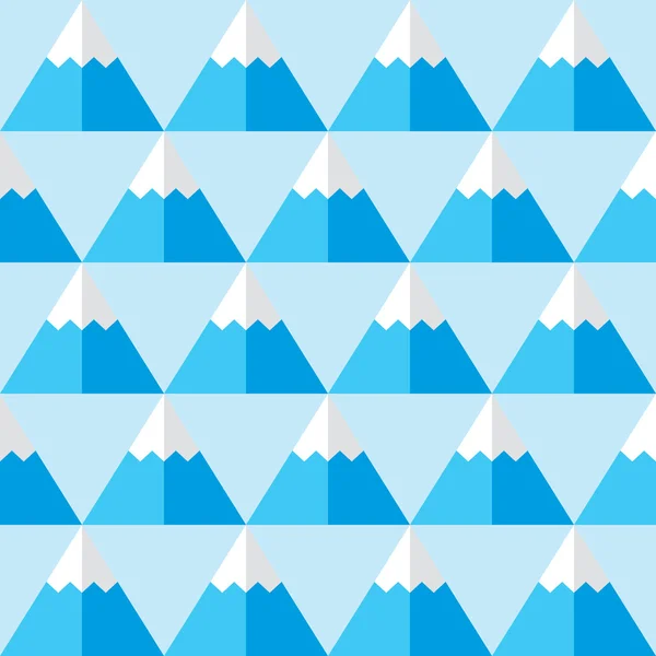 Patrón geométrico azul sin costuras con montañas - fondo de invierno — Vector de stock