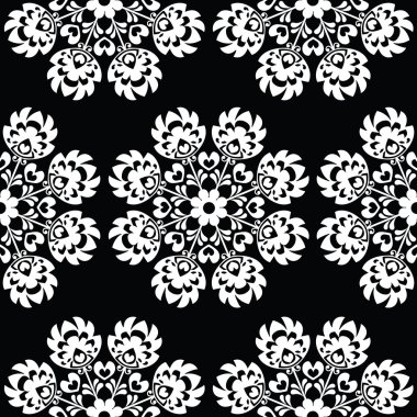 Sorunsuz çiçek Polonya Halk sanat desen - wzory lowickie, wycinanki 