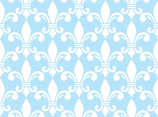 Fleur de lis weiß und blau semless pattern - französischer floraler Hintergrund — Stockvektor