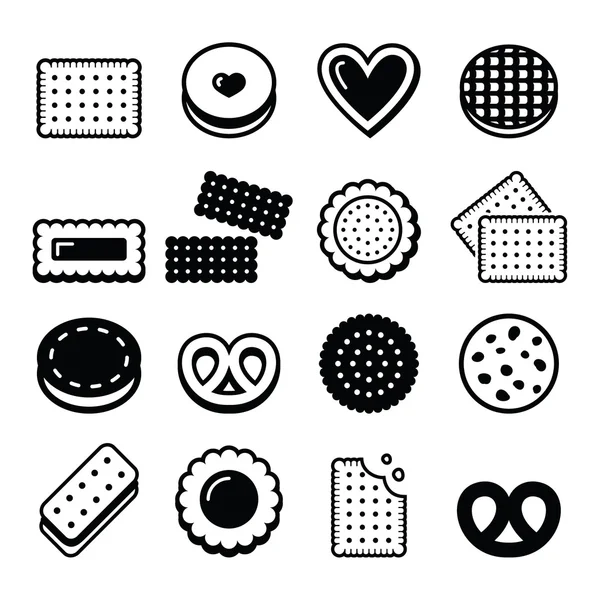 Biscuit, biscuit - ensemble d'icônes vectorielles alimentaires — Image vectorielle