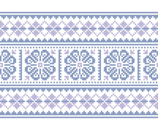아름다운 겨울과 크리스마스의 전통적 바다없는 스코틀랜드 디자인 셰틀랜드 뜨개질 스타일 — 스톡 벡터