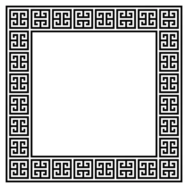 Greek Retro Frame Border Vector Design Traditional Pattern Ancient Greece — Stock Vector