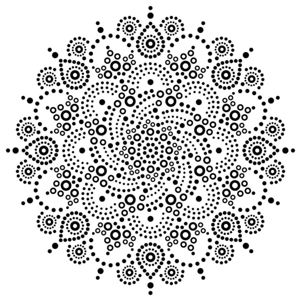 Aboriginal Bohemiska Dot Målning Mandala Vektor Mönster Australiska Dot Konst — Stock vektor