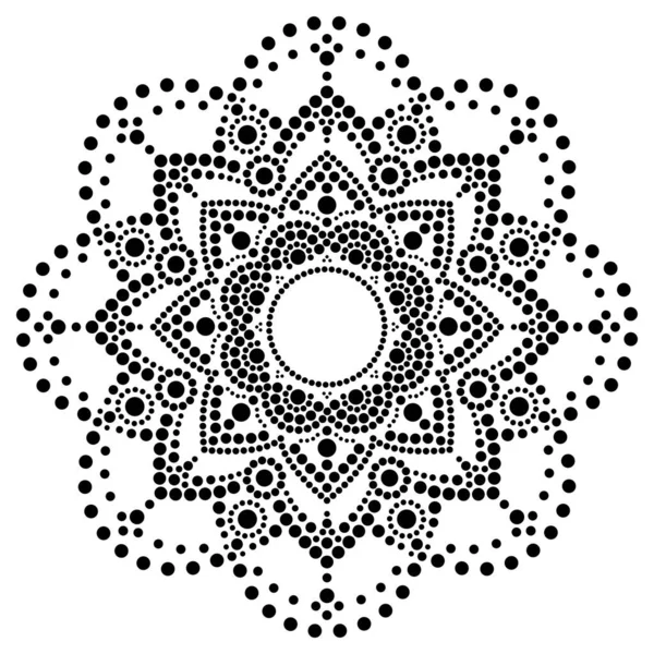 Dot Art Vector Mandala Étnica Design Tradicional Pintura Ponto Aborígene — Vetor de Stock