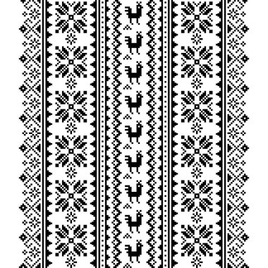 Ukraynalı, Belarus halk sanatı taşıyıcısı siyah beyaz, geleneksel çapraz dikişli Vyshyvanka tasarımından esinlenerek kusursuz desen  