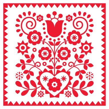 Polonya 'nın Nowy Sacz kentinden geleneksel İskoç nakışçılardan esinlenerek kare kare çerçeveli geleneksel folk sanat tasarımı