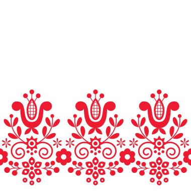 Ya da kusursuz tebrik kartı desenleri, çiçeklerle süslenmiş halk sanatı nakışı Lachy Sadeckie.  