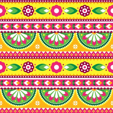 Hint ve Pakistanlı kamyon tasarımı kusursuz desen tasarımı, Diwali canlı tekstil ya da çiçek motifli kumaş deseni