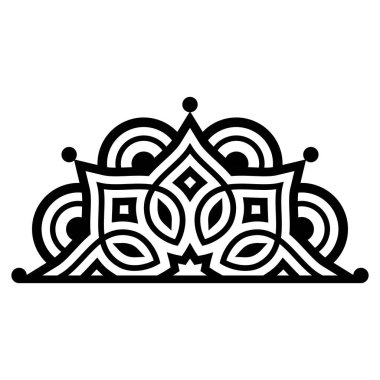 Hint yarı mandala vektör patenti, geometrik siyah tasarım tebrik kartı veya düğün davetiyesi için mükemmel.