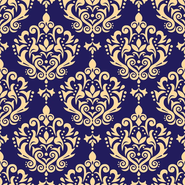 Damaskový Vektor Bezešvé Vzor Viktoriánský Textil Nebo Textilie Potisk Víry — Stockový vektor