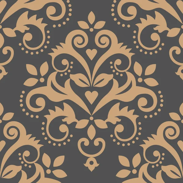 Papel Pintado Azulejos Damasco Patrón Impresión Textil Tela Diseño Vectorial — Vector de stock