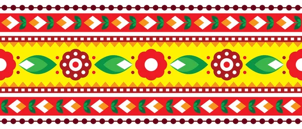 Indische Und Pakistanische Lkw Kunst Vektor Nahtlose Muster Lange Horizontale — Stockvektor