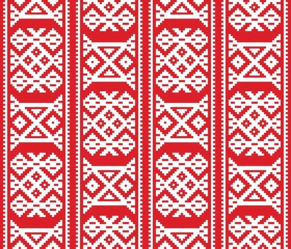 Navidad Patrón Sin Costuras Vector Invierno Escandinavo Rojo Blanco Diseño — Vector de stock