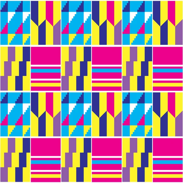 Patrón Tribal Impresión Textil Fabir Sin Costura Vector Kente Africano — Archivo Imágenes Vectoriales