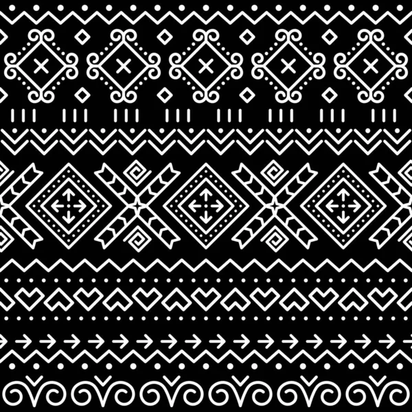 Folk Art Vector Seamless Geometric Pattern Slovakia Ethnic Ornament Inspired — Stock Vector