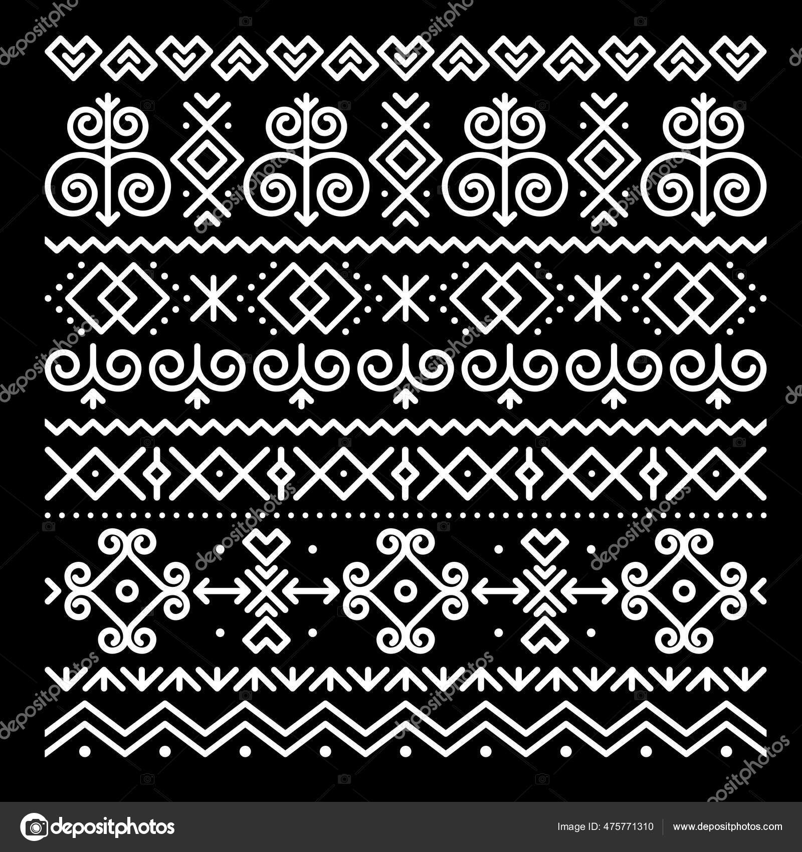 Slovak Folk Art Vector Greeting Card Square Pattern Abstract Geometric ...