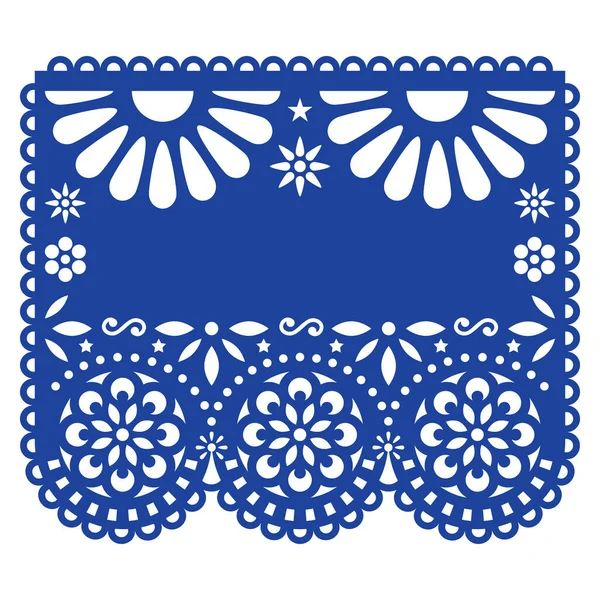 Modèle Vectoriel Papel Picado Mexicain Inspiré Décoration Traditionnelle Découpée Avec — Image vectorielle