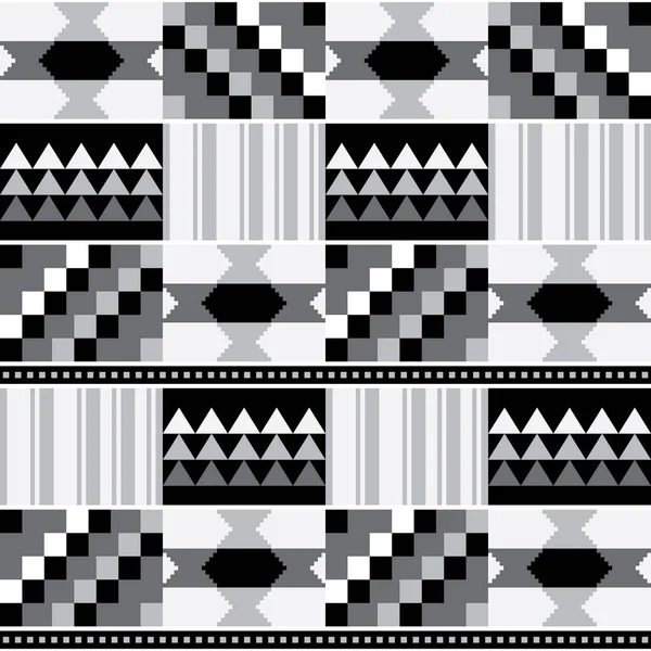 Afrikaanse Tribal Kente Modder Doek Stijl Vector Naadloze Textiel Patroon — Stockvector