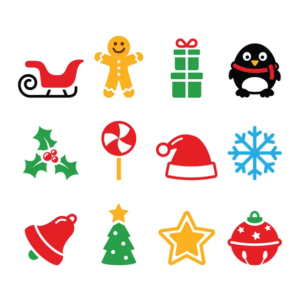 Conjunto de iconos de Navidad — Vector de stock