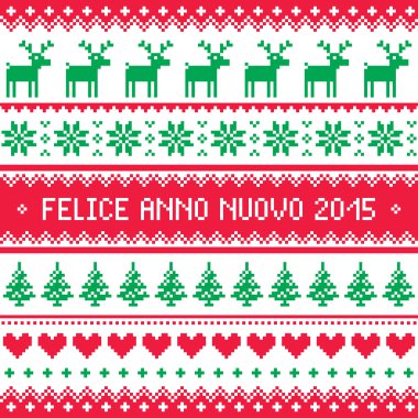 Felice Anno Nuovo 2015 - Italian happy New Year pattern clipart