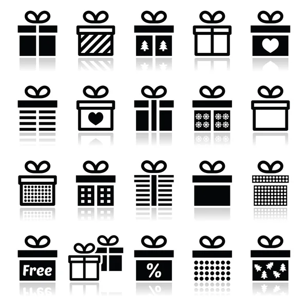 Geschenk, Geschenk-Box Vektor-Icons Set — Stockvektor