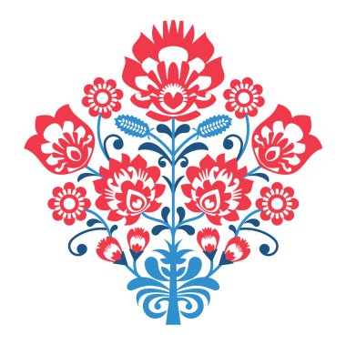Polonya halk deseni çiçekli - wzory lowickie, wycinanka